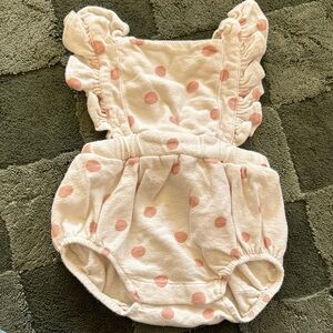 Zara Cream and Pink Polka Dot Kids One Piece